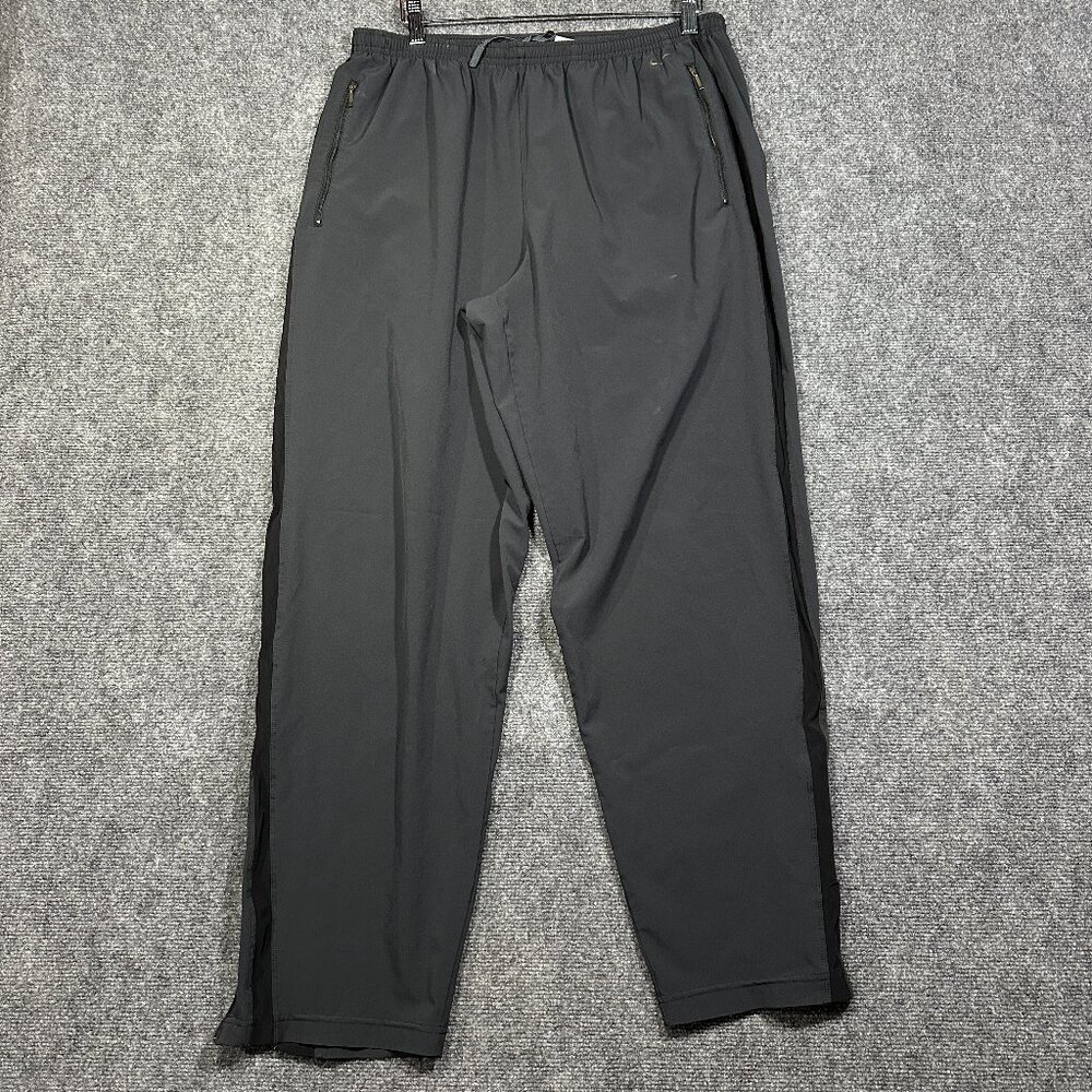 Nike Track Pants Womens Large Black Zip Pockets Zip Ankles Elastic Tie Waist